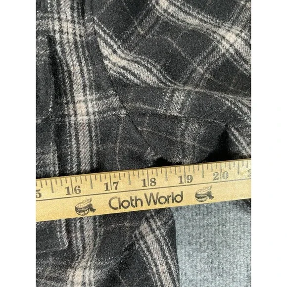 American Rag CIE Jacket Men’s Small Black Plaid Wool Heavy Mock Neck Full Zip